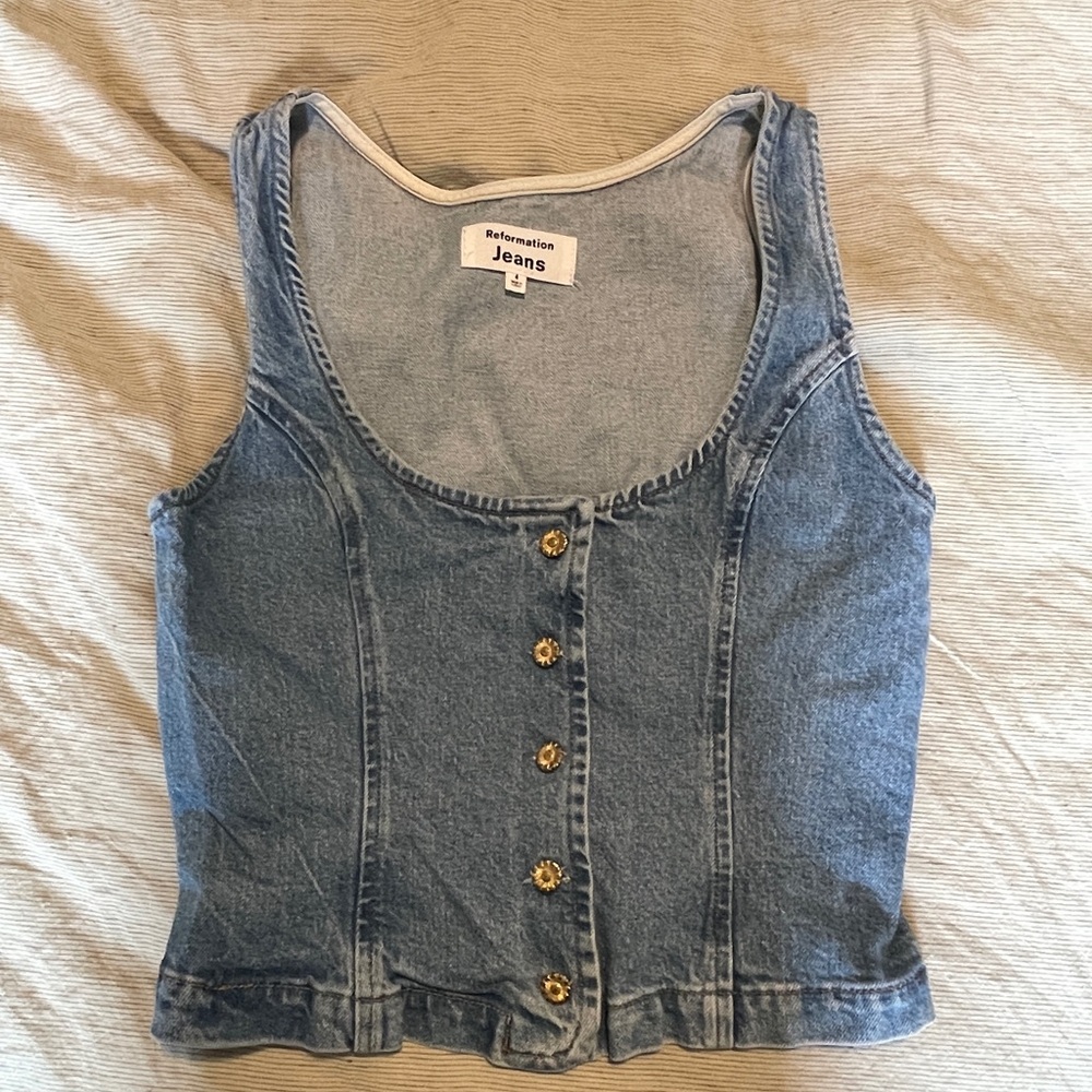 Reformation denim vest